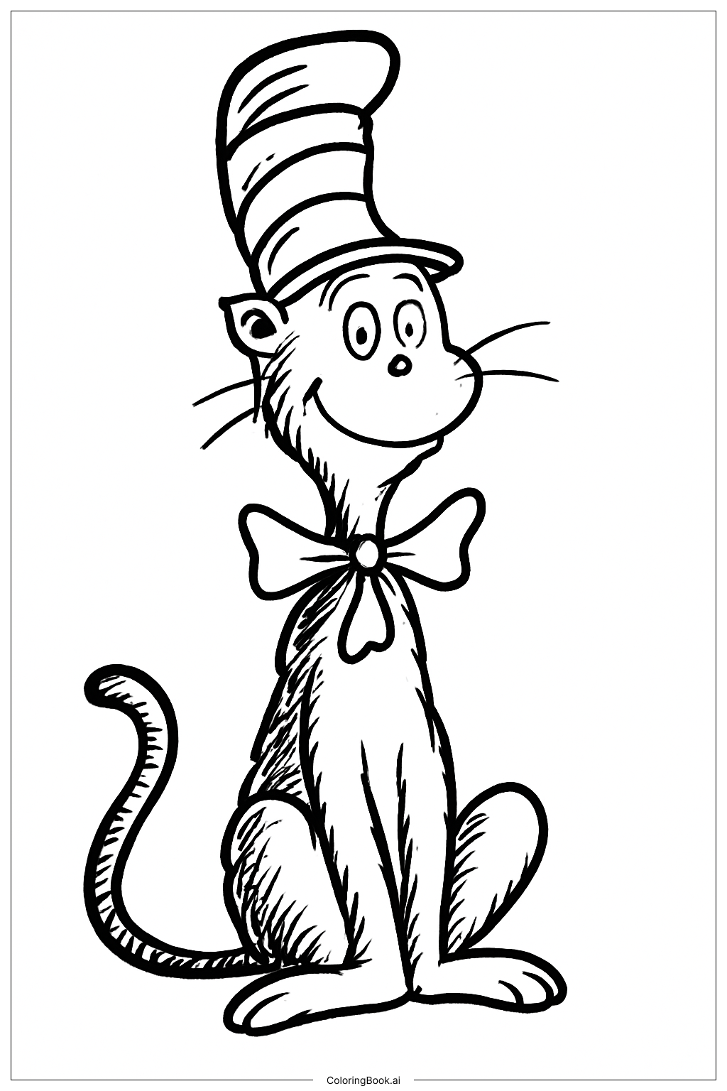  Cat In The Hat Sitting Coloring Page 