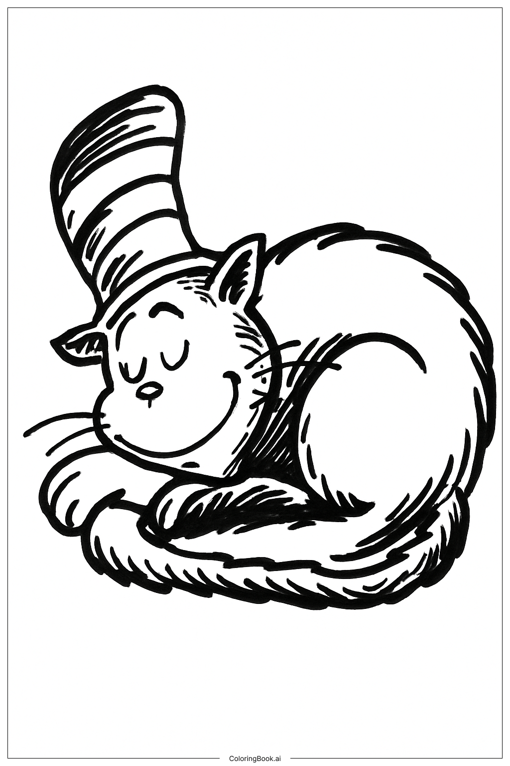  Cat In The Hat Sleeping Coloring Page 