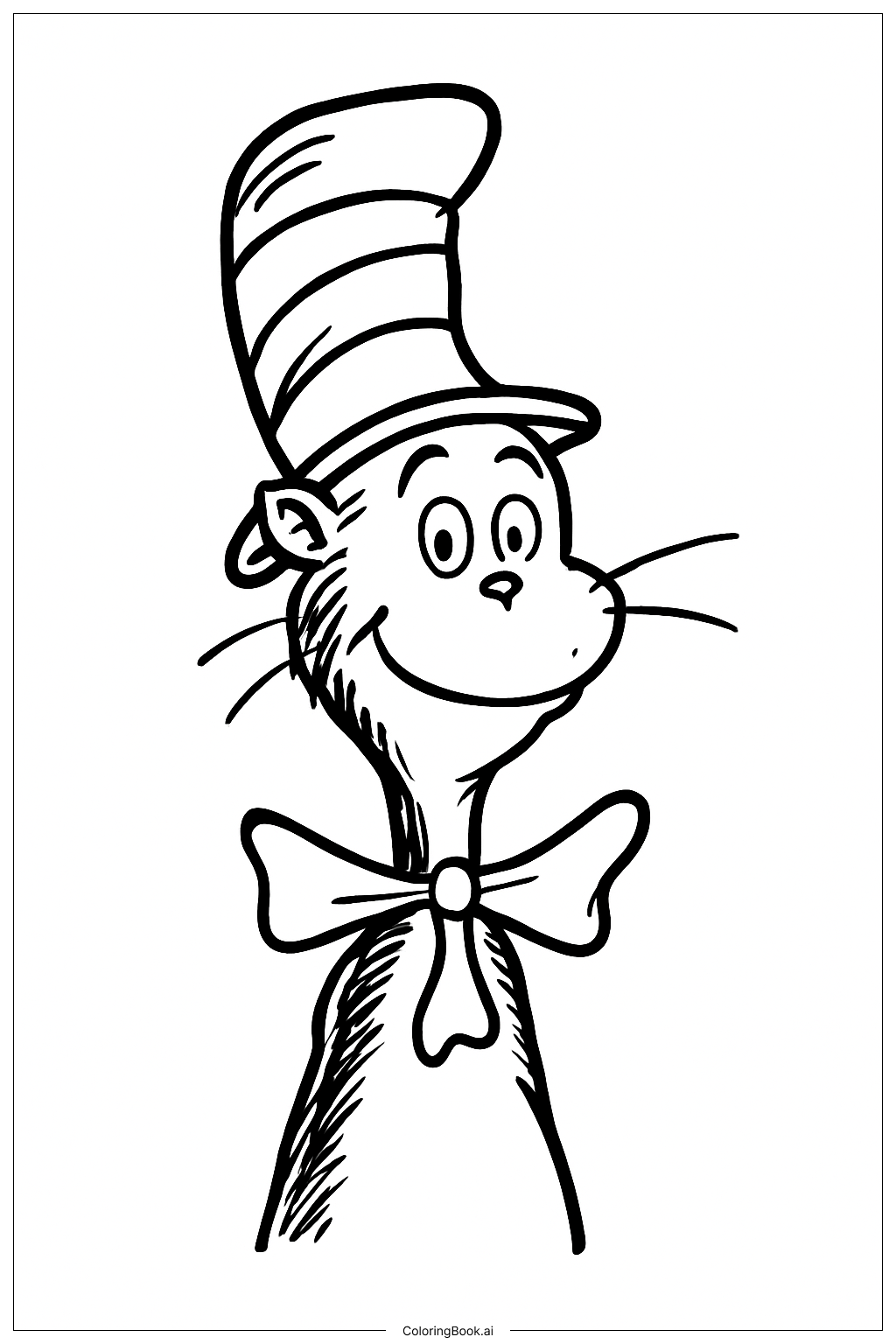  Cat In The Hat Smiling Coloring Page 