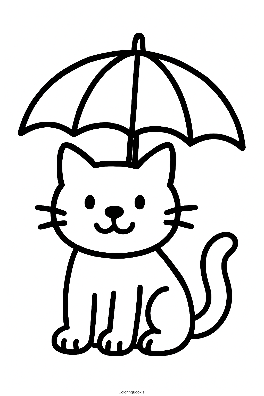 Dog Holding Umbrella Coloring Page (Free PDF&PNG Printable)