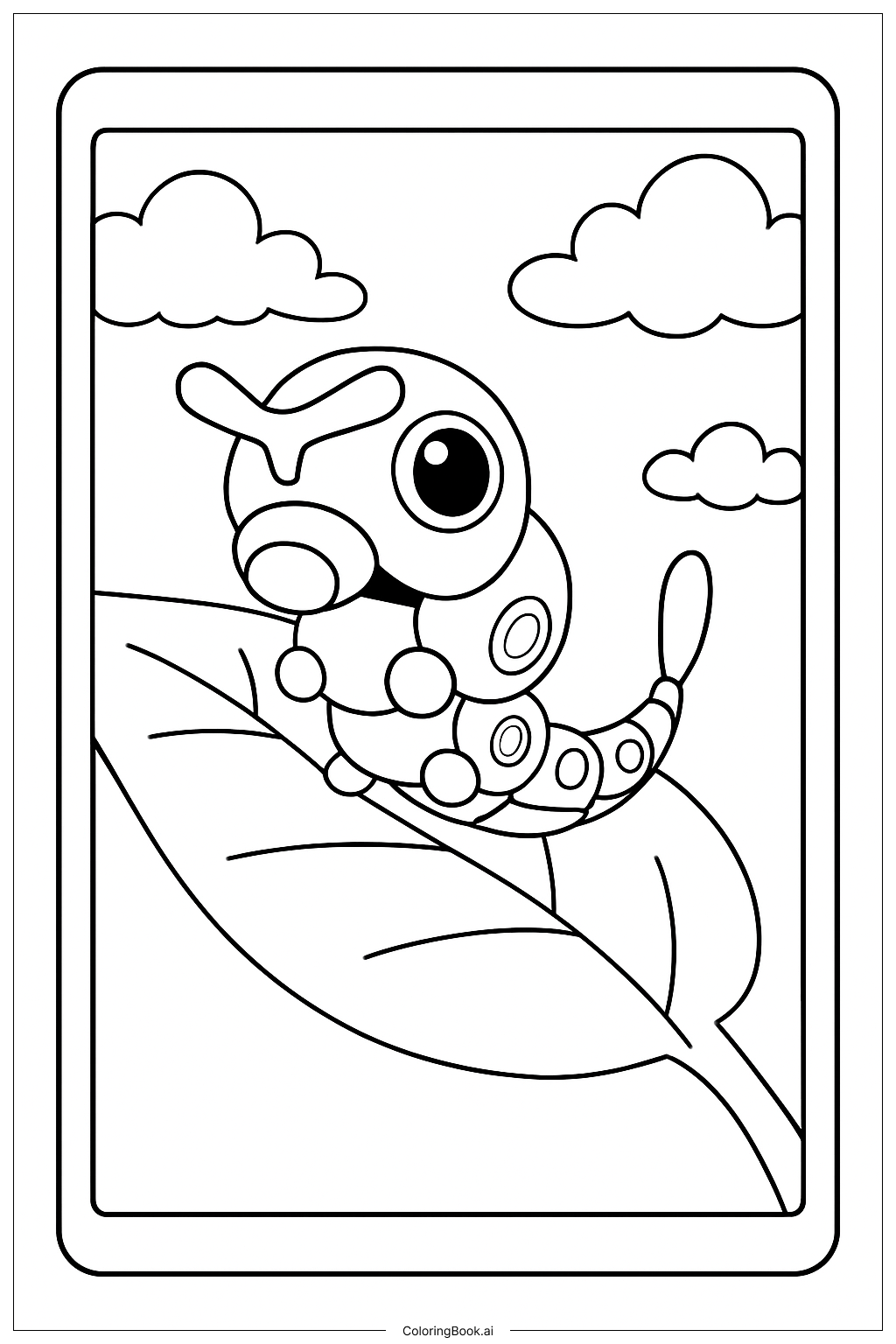  Página para colorear de Carta Pokémon 