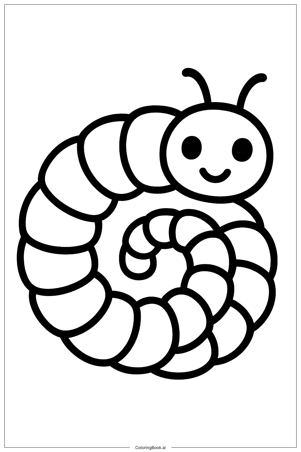  애벌레 컬링 색칠공부 페이지 