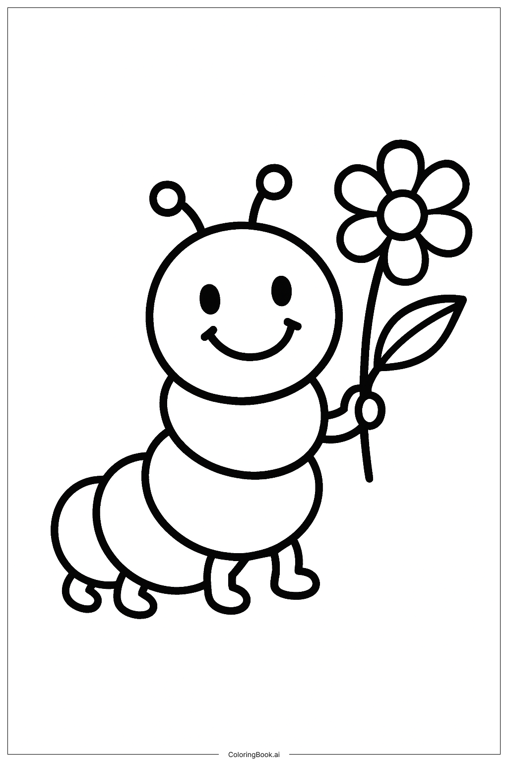 꽃을 들고 있는 애벌레