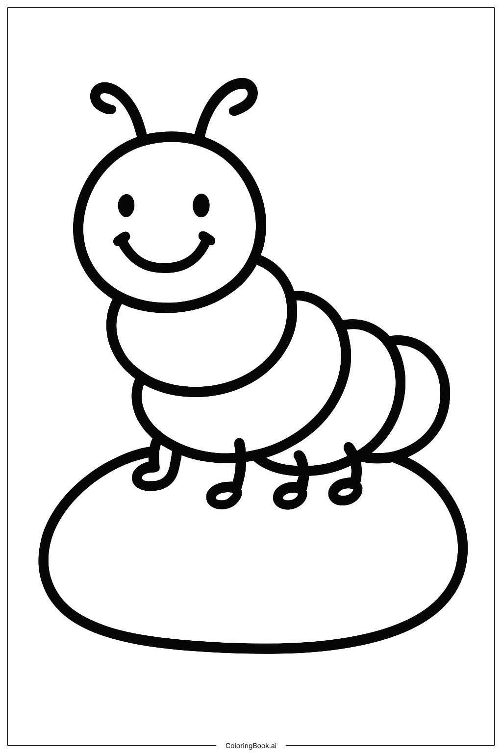  石子上的毛毛蟲著色頁 