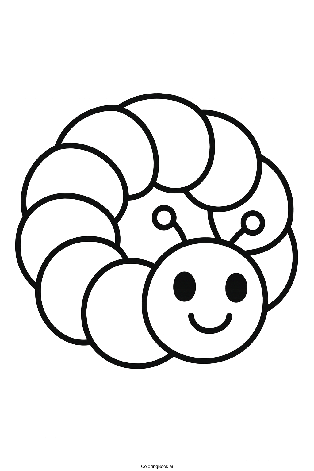  애벌레 굴리기 색칠공부 페이지 