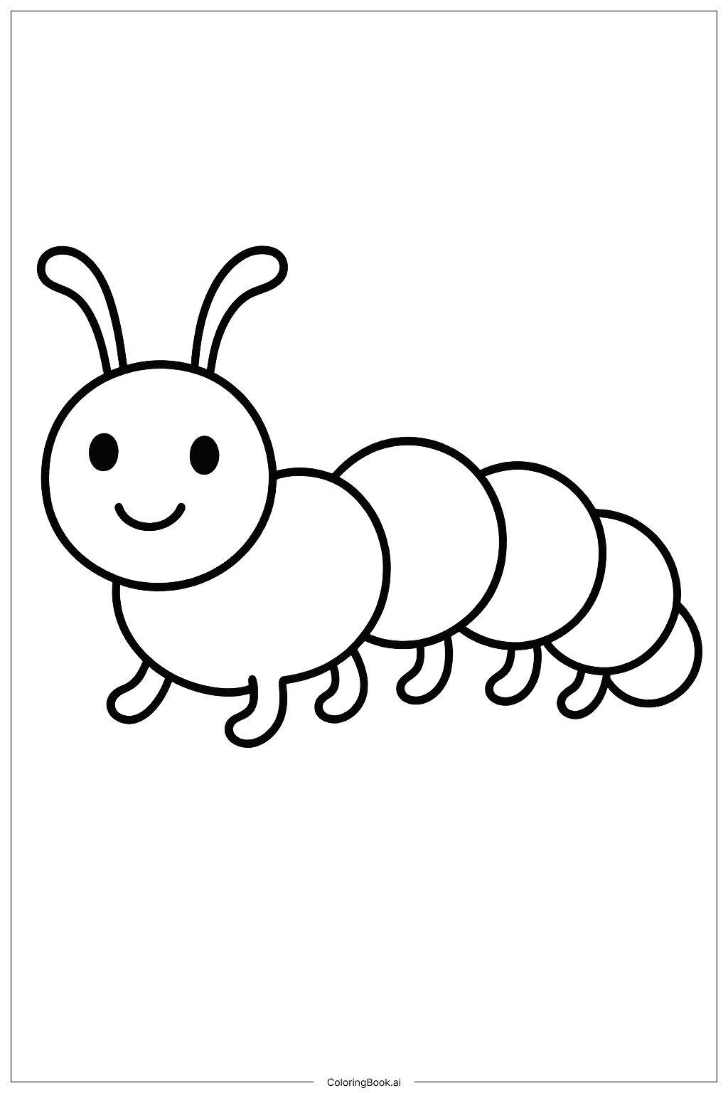  毛毛蟲簡易節段著色頁 