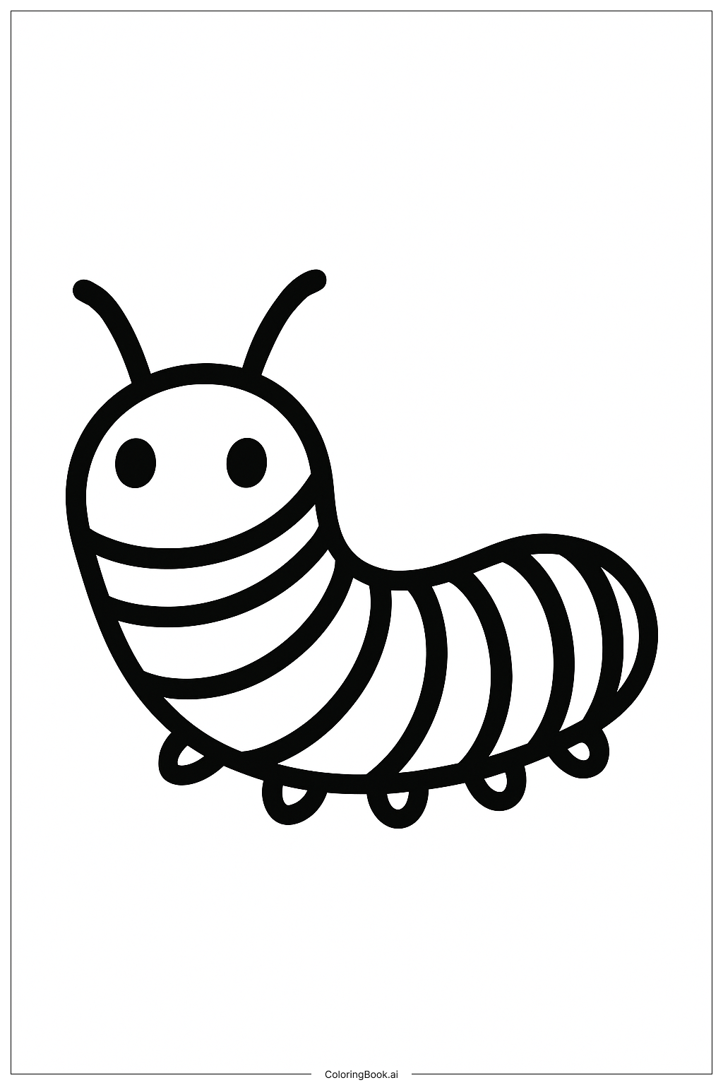  줄무늬 애벌레 색칠공부 페이지 