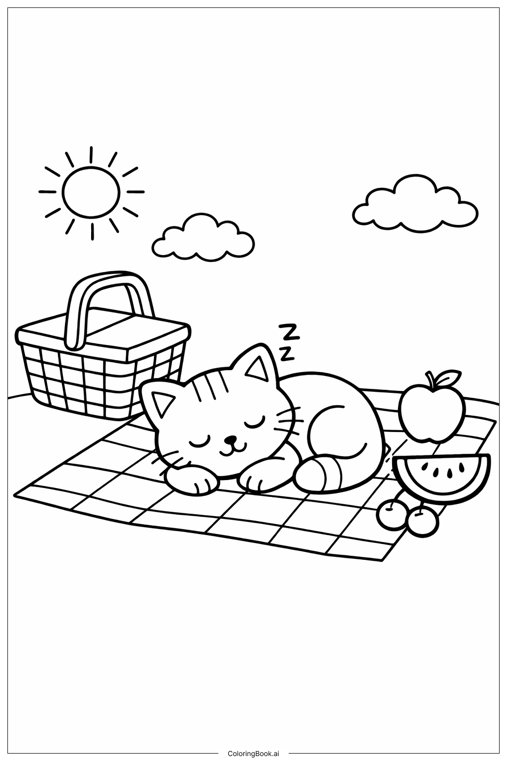  Catnapの塗り絵ページ 