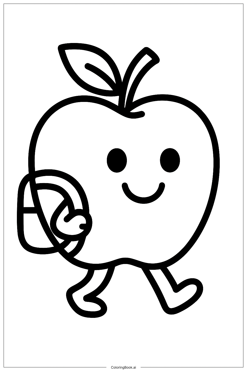 Page de coloriage Pomme du Premier Jour d'École 