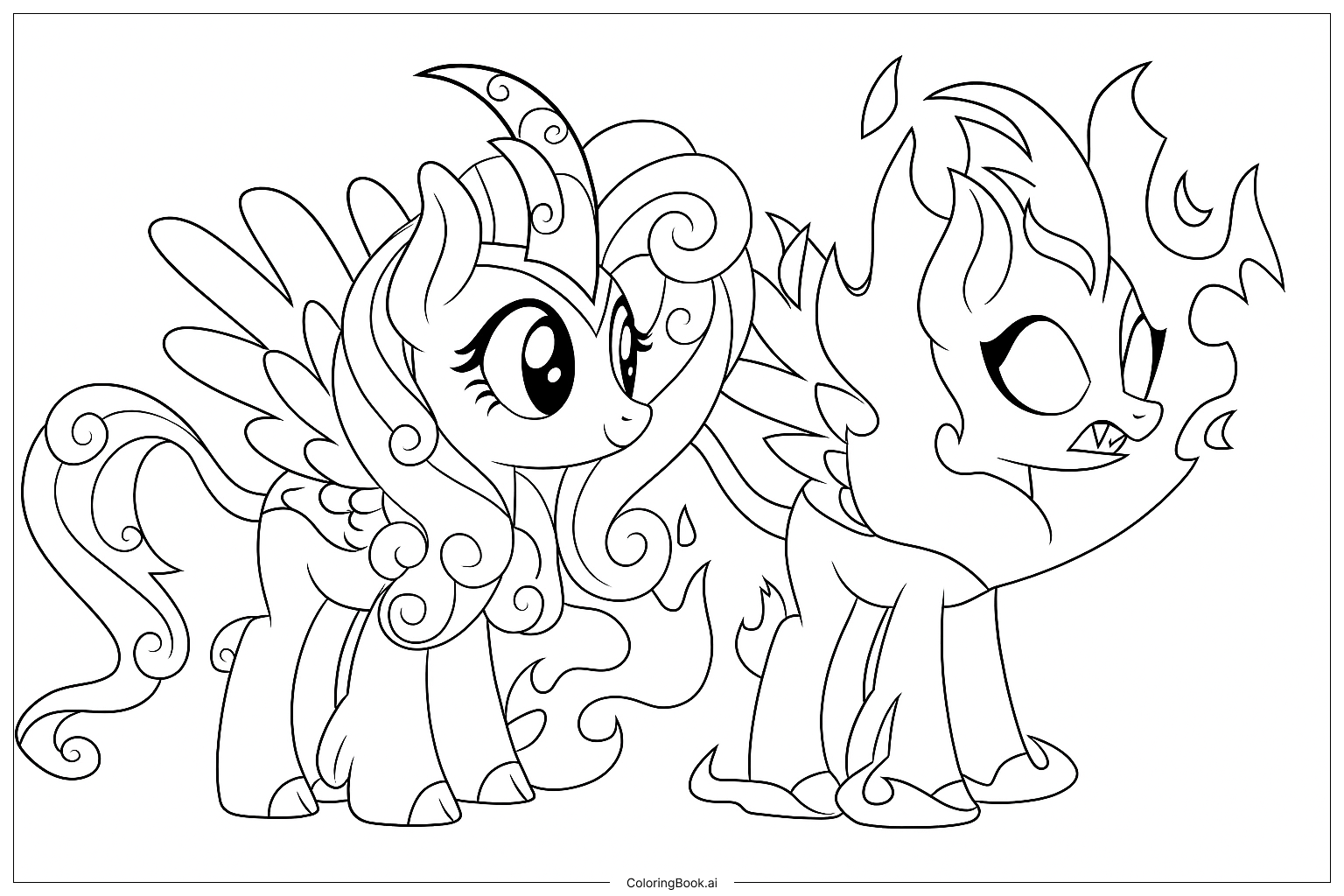  Trang tô màu Hình dạng Fluttershy Kirin và Nirik 