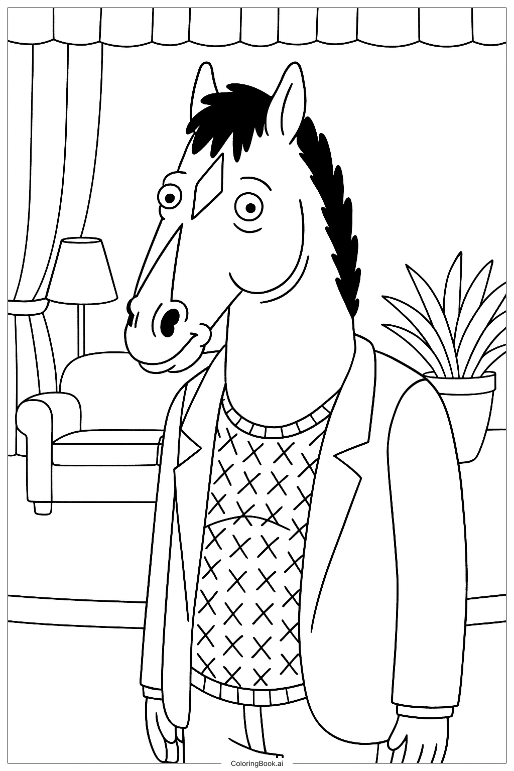 Page de coloriage Bojack Horseman Sur Le Plateau De Horsin Around 
