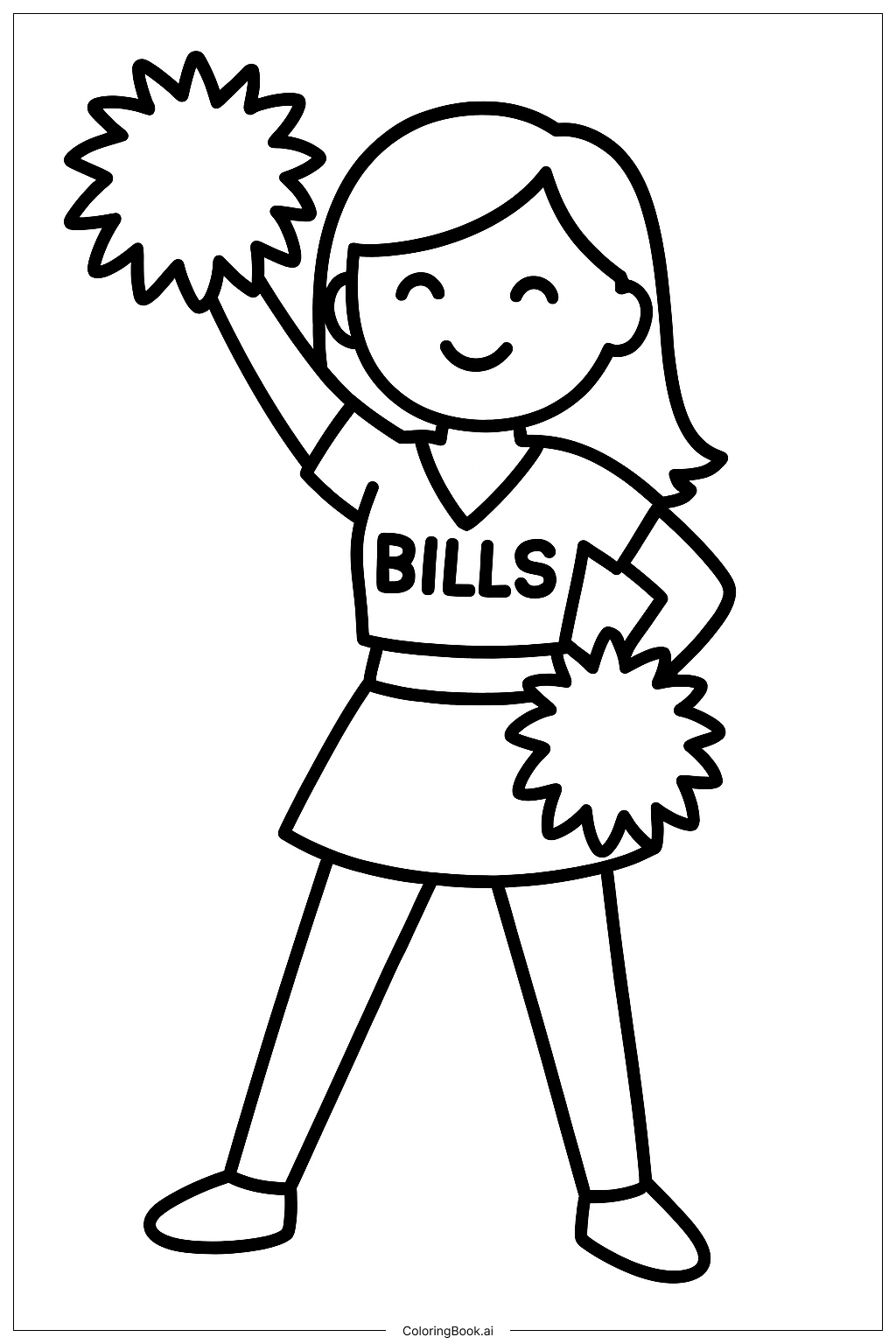  Trang tô màu Cổ động viên Buffalo Bills với pompom 