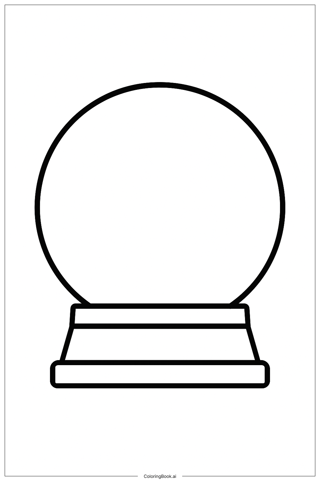 空のスノードームの塗り絵ページ