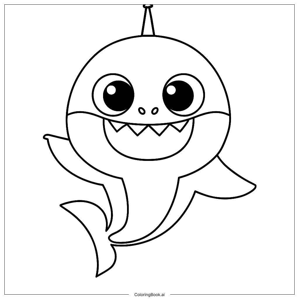  ベビーシャークの塗り絵ページ 