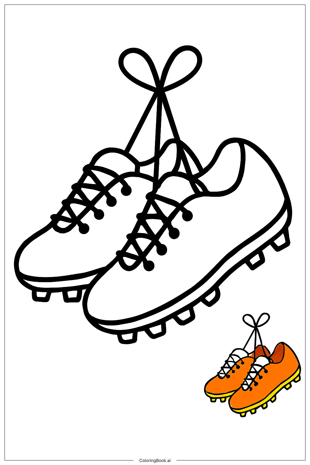  Page de coloriage Chaussures de football liées ensemble 