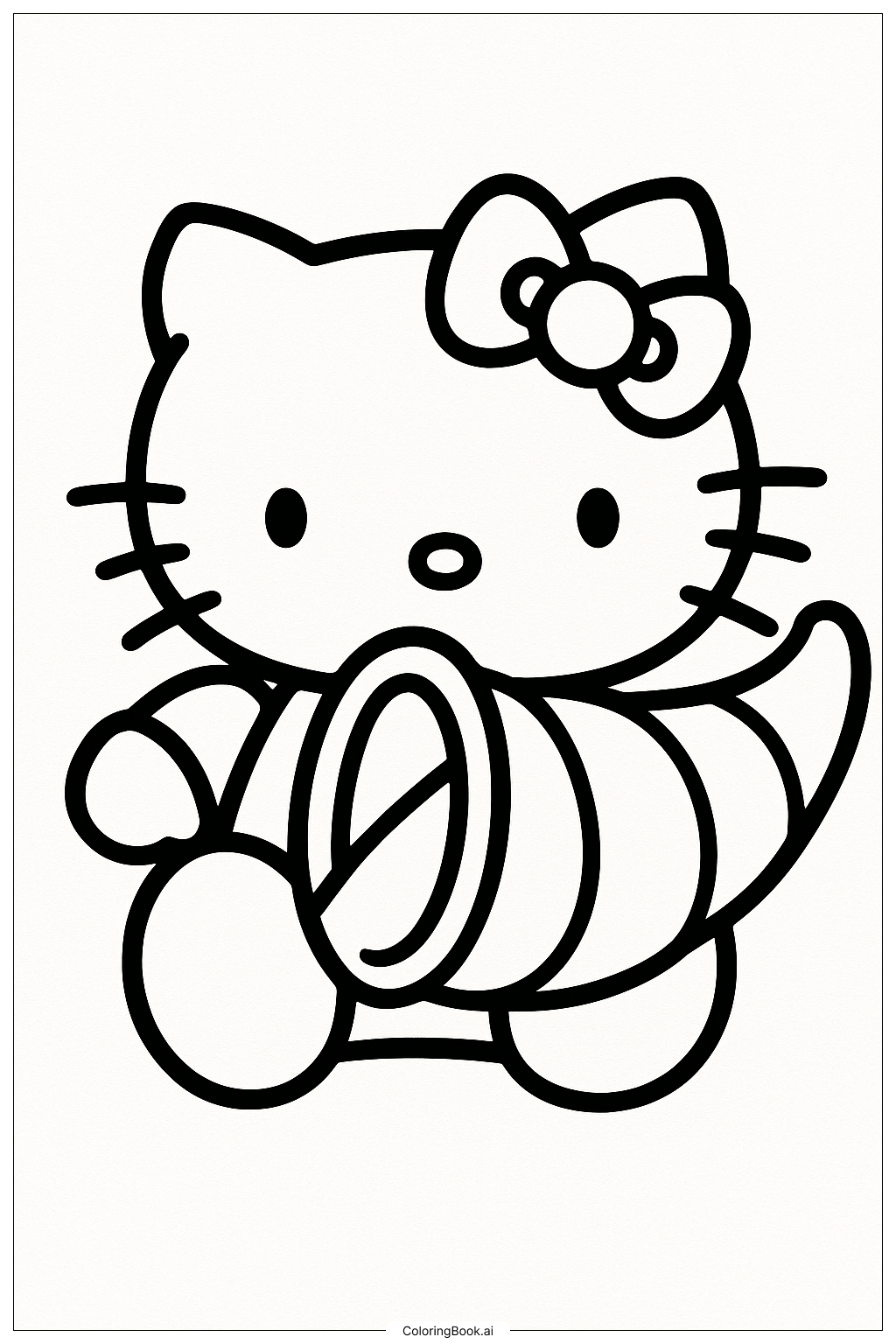  Hello Kitty Erntedankfest und ein Füllhorn Ausmalseite 