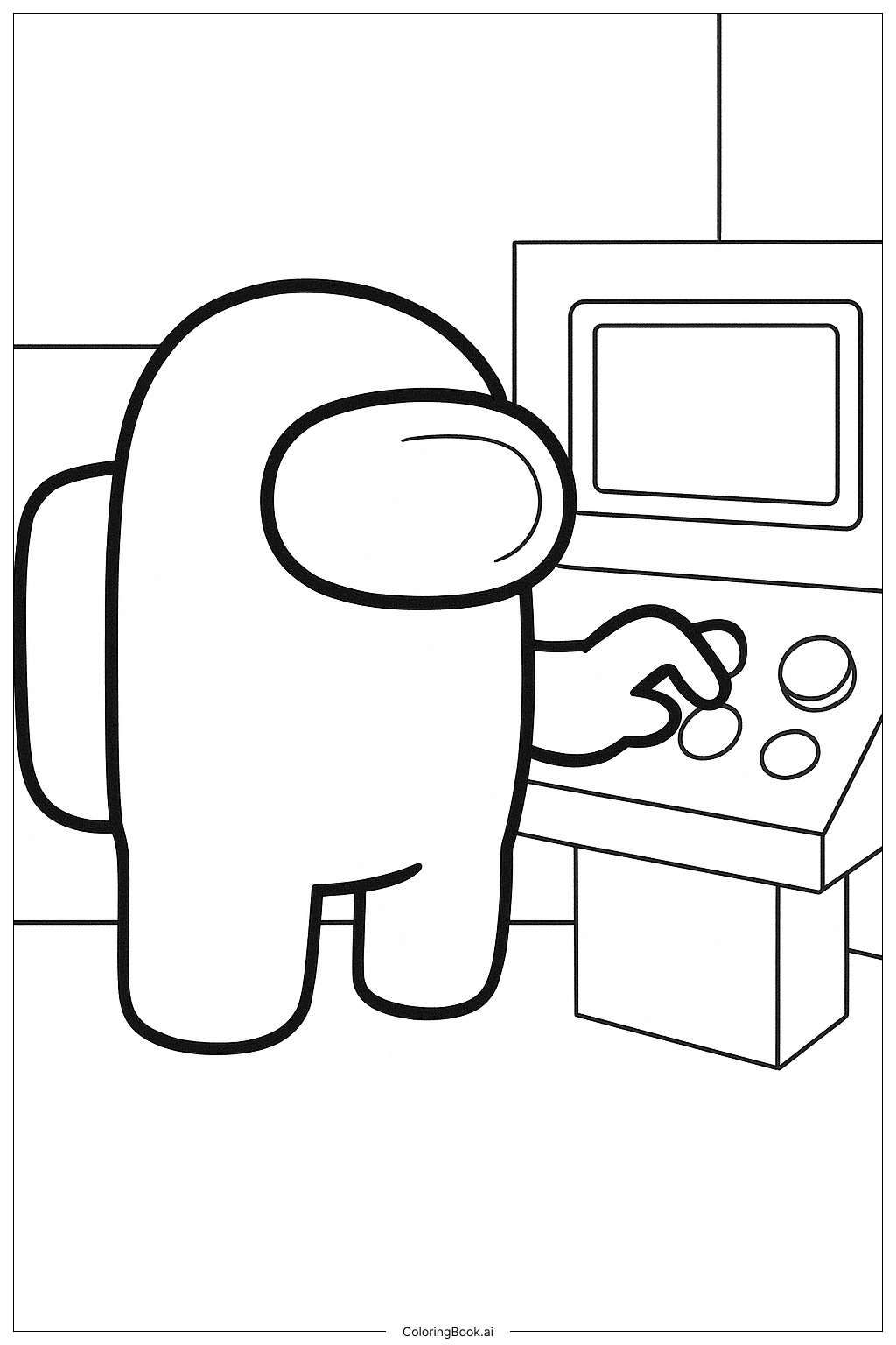  Among Us Crewmate Completing A Task Coloring Page 