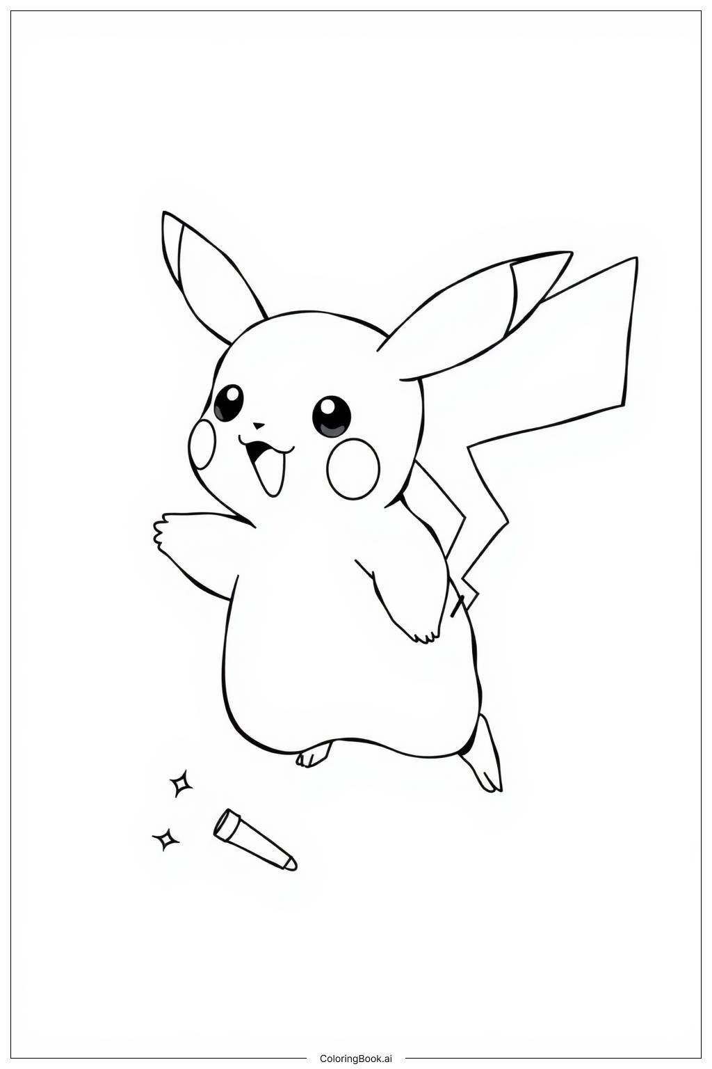  Pikachu on a Pokémon Adventure Coloring Page 