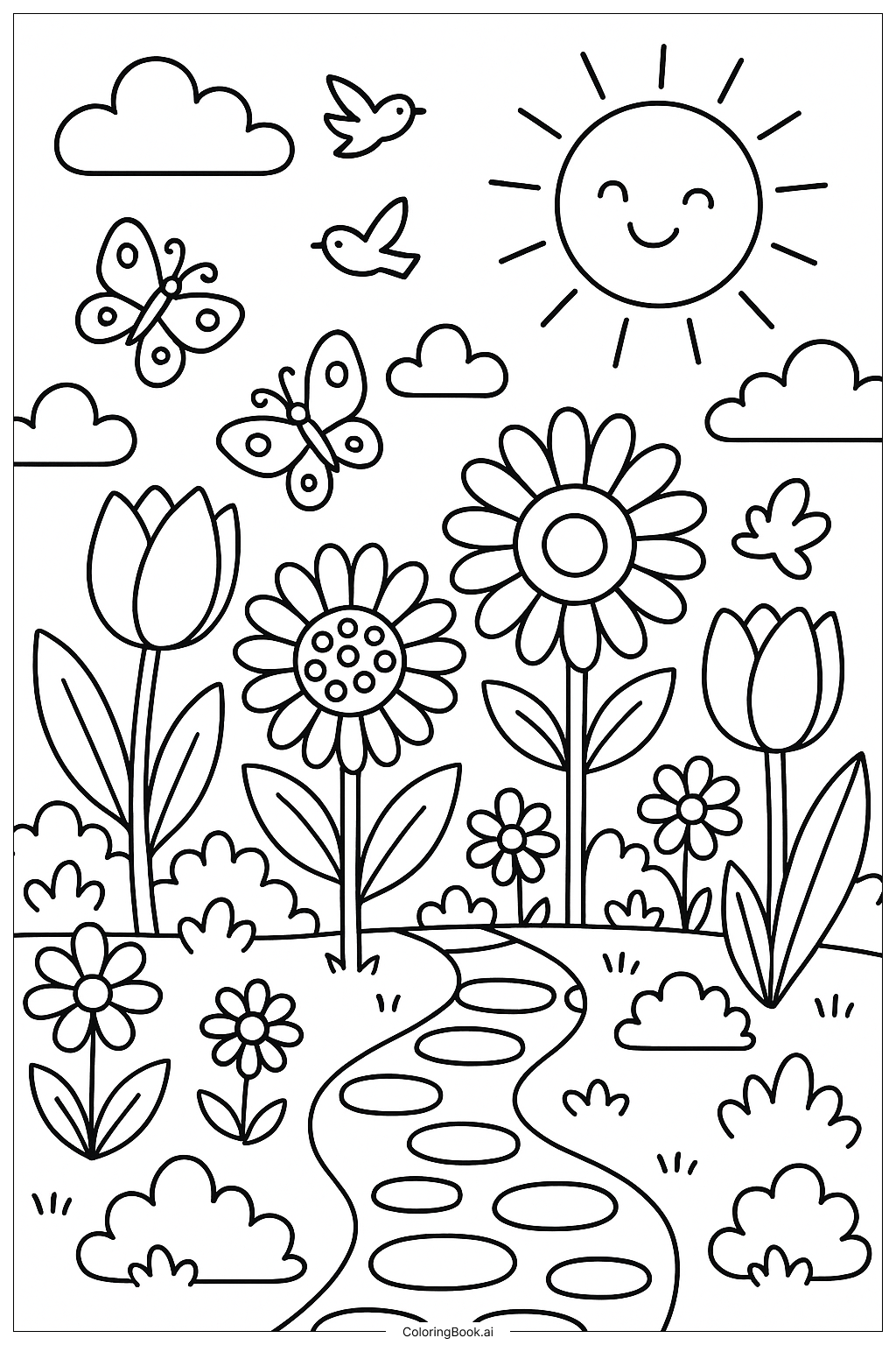 Um Belo Jardim de Primavera em Flor