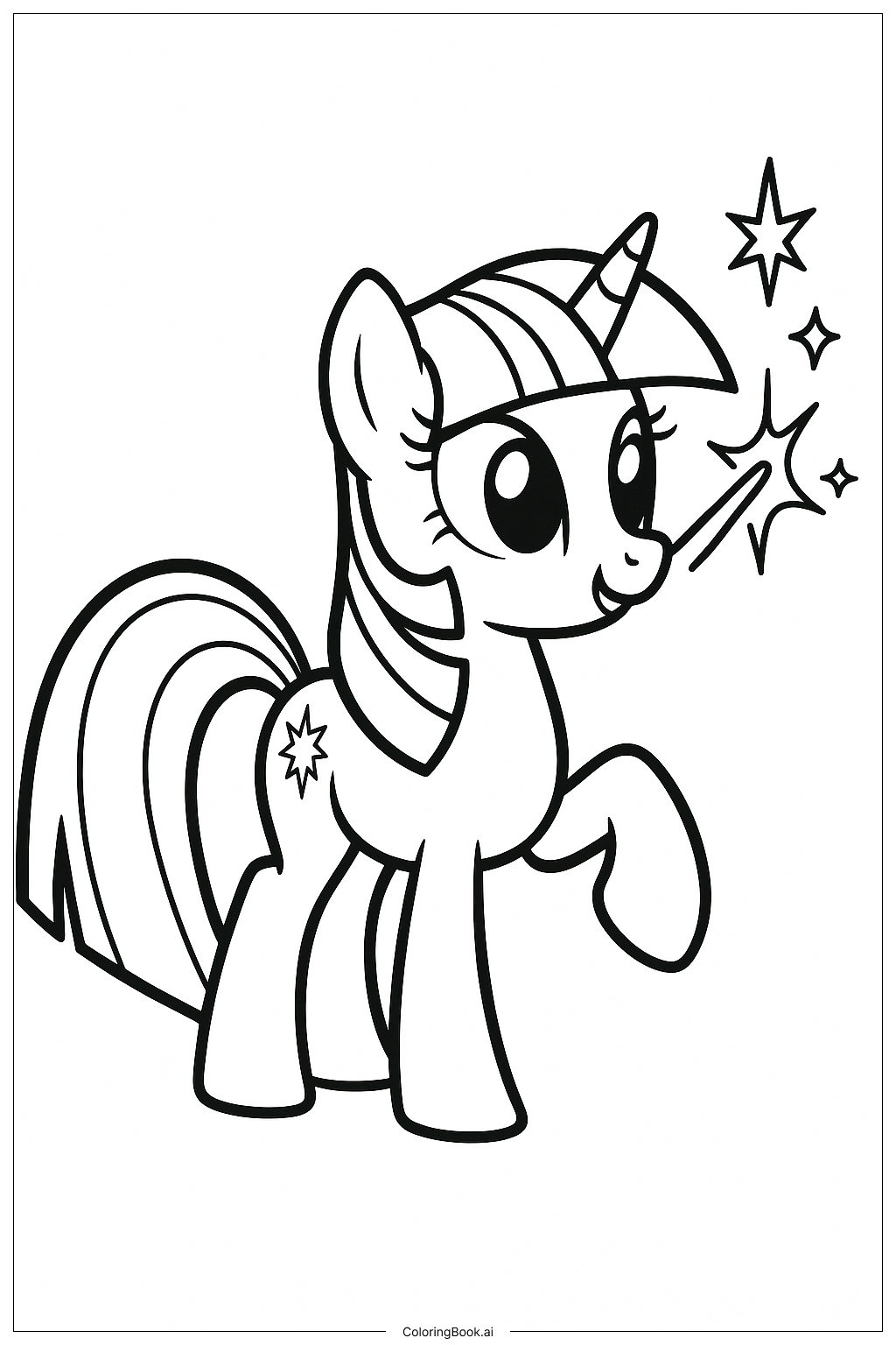  Page de coloriage Twilight Sparkle lançant un sort magique 