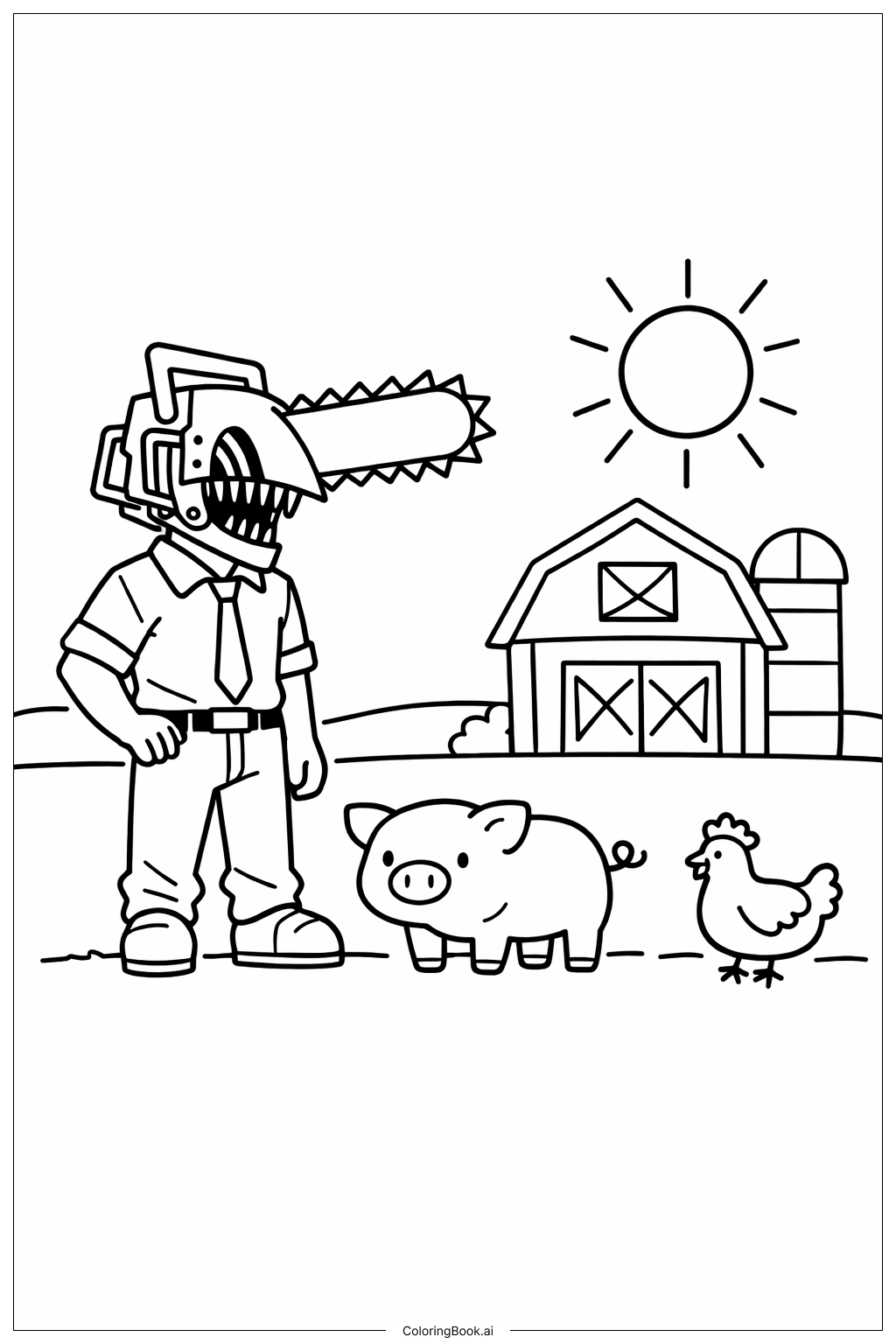  電鋸人農場篇著色頁 