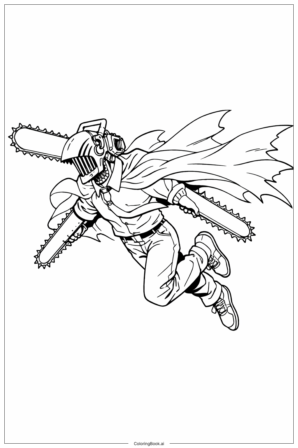  电锯人飞行填色页 