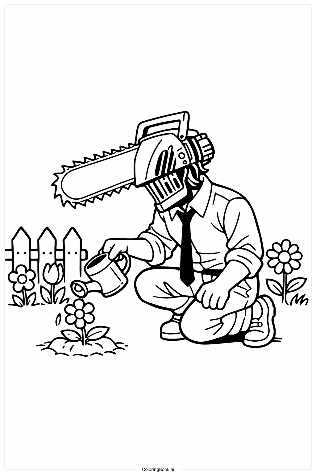  电锯人园艺填色页 