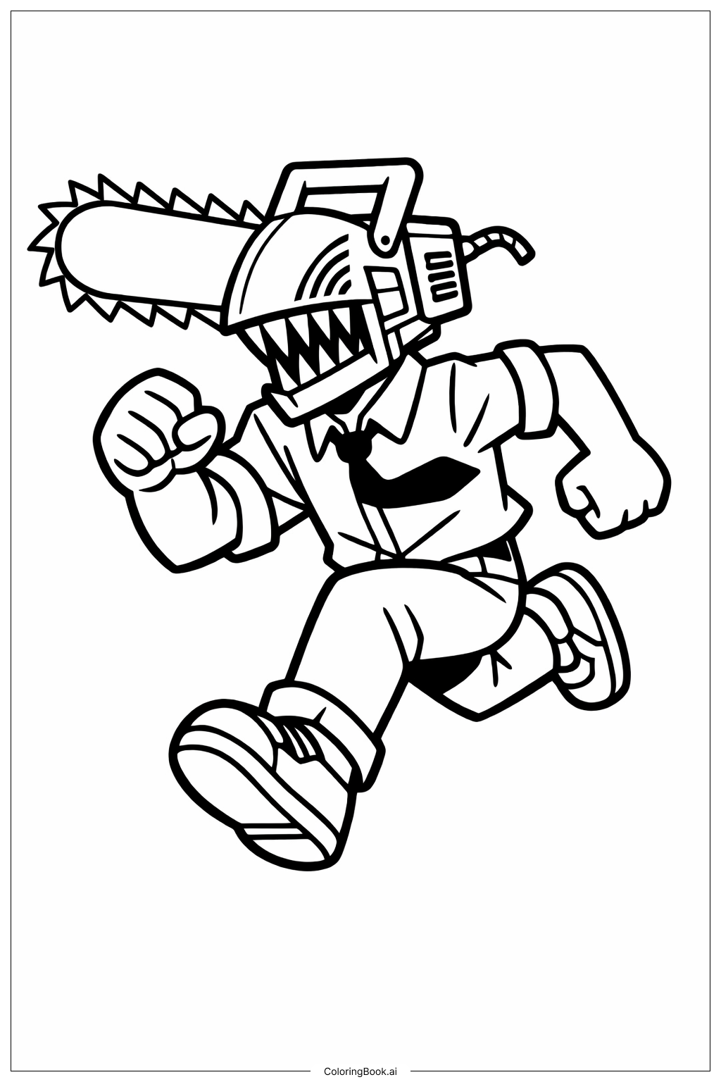  電鋸人奔跑著色頁 