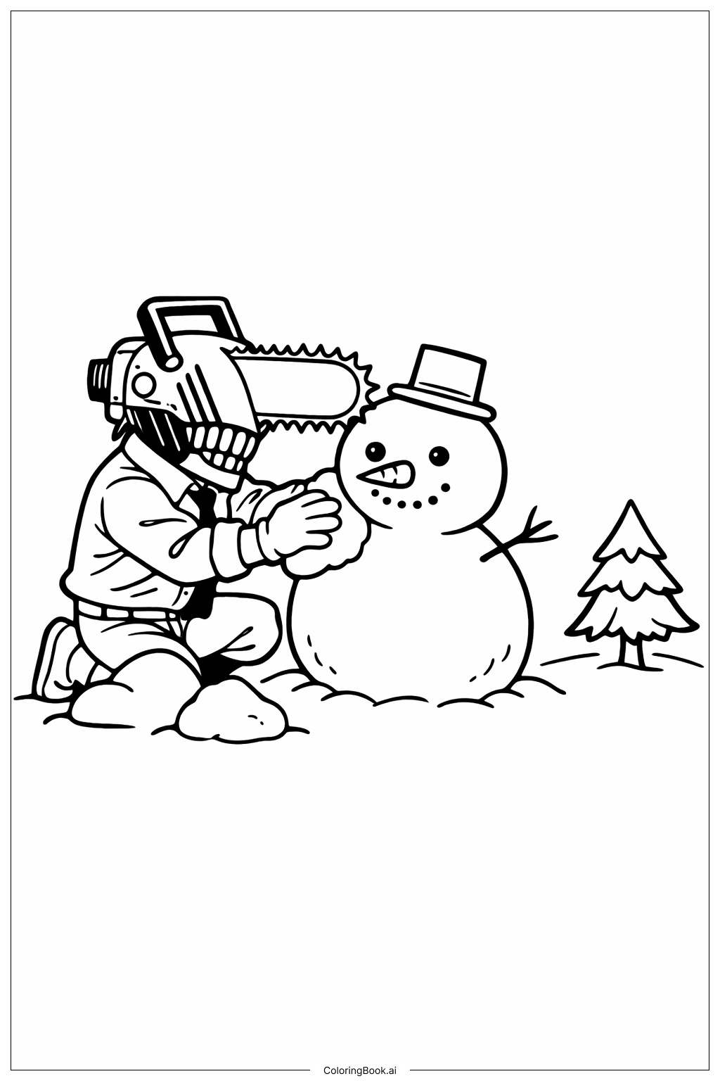  電鋸人雪日著色頁 