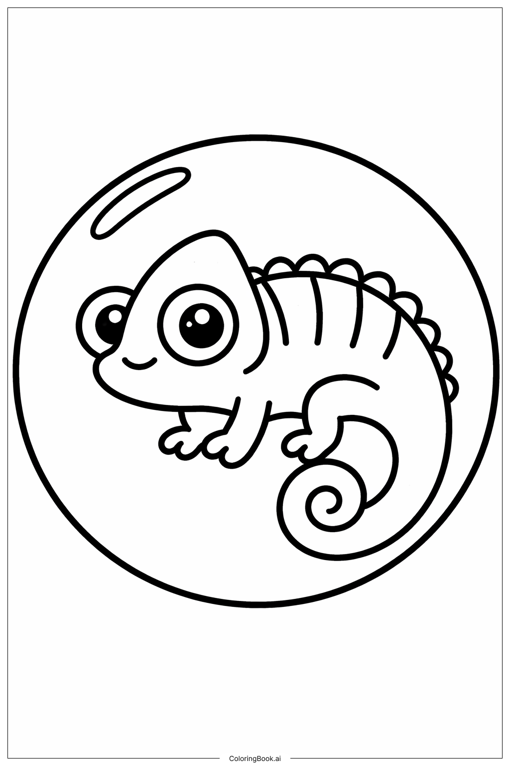 變色龍泡泡著色頁