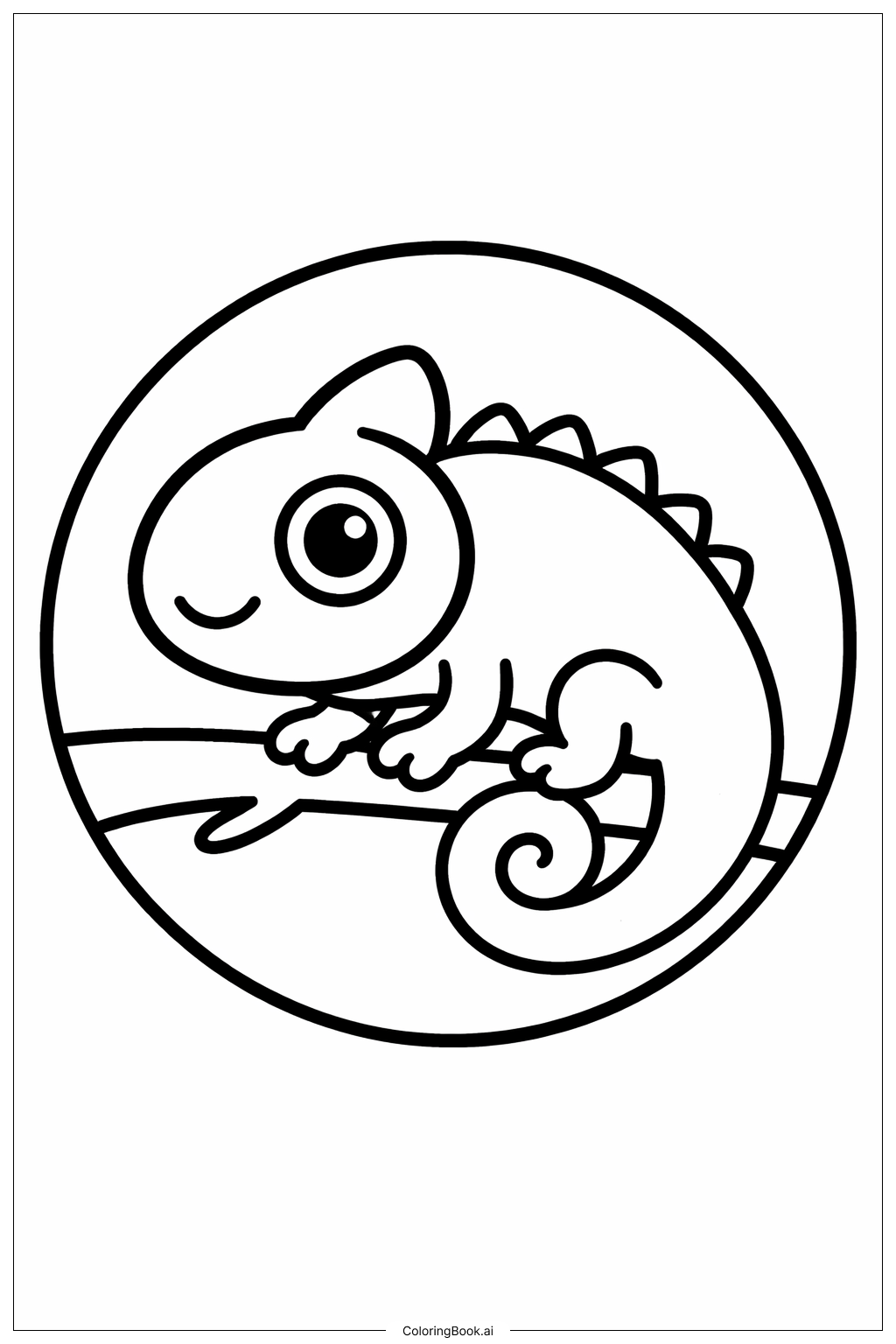 圈中變色龍著色頁