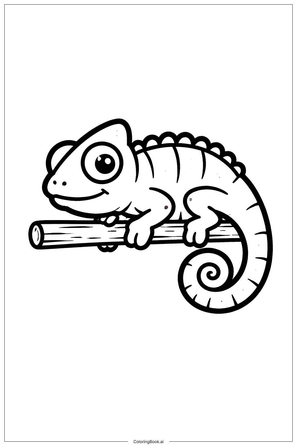 樹枝上的變色龍著色頁