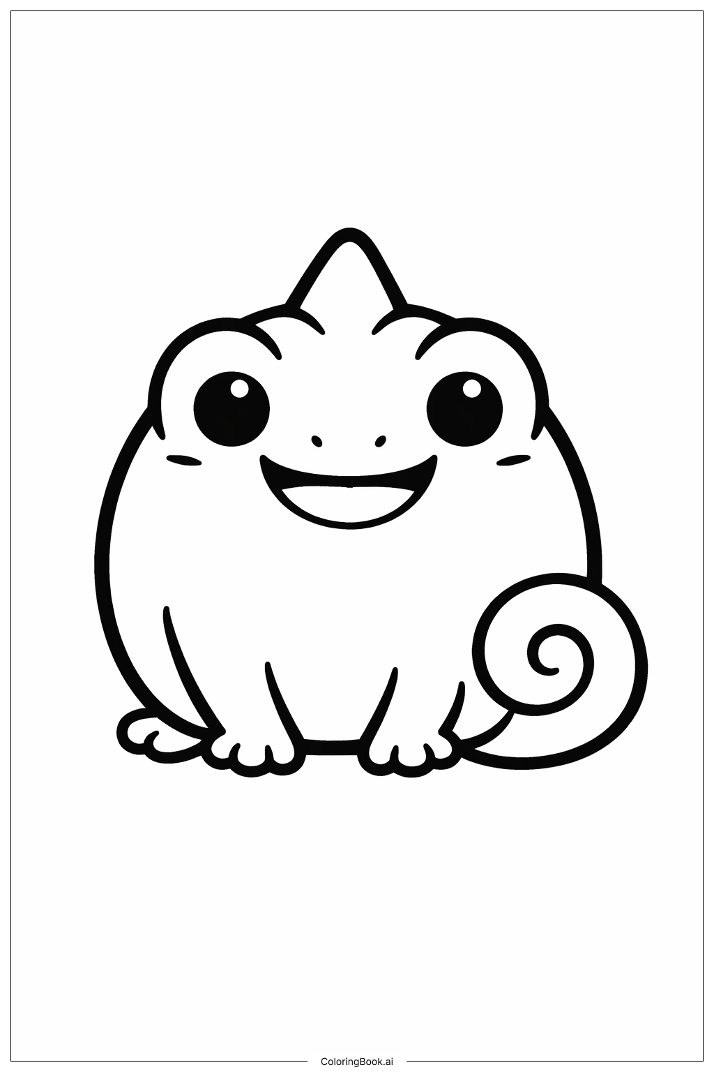 變色龍微笑著色頁