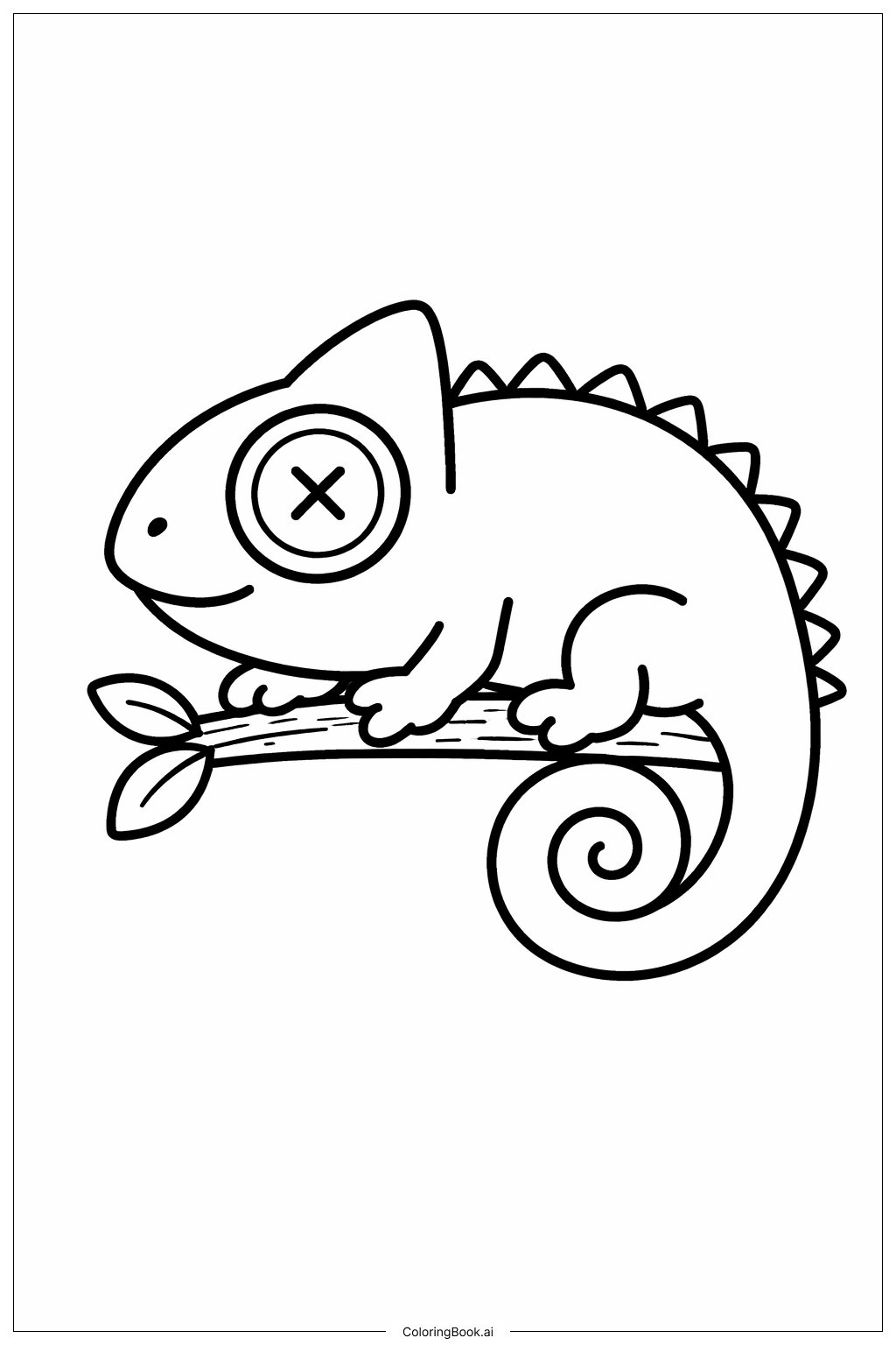 鈕扣眼變色龍著色頁