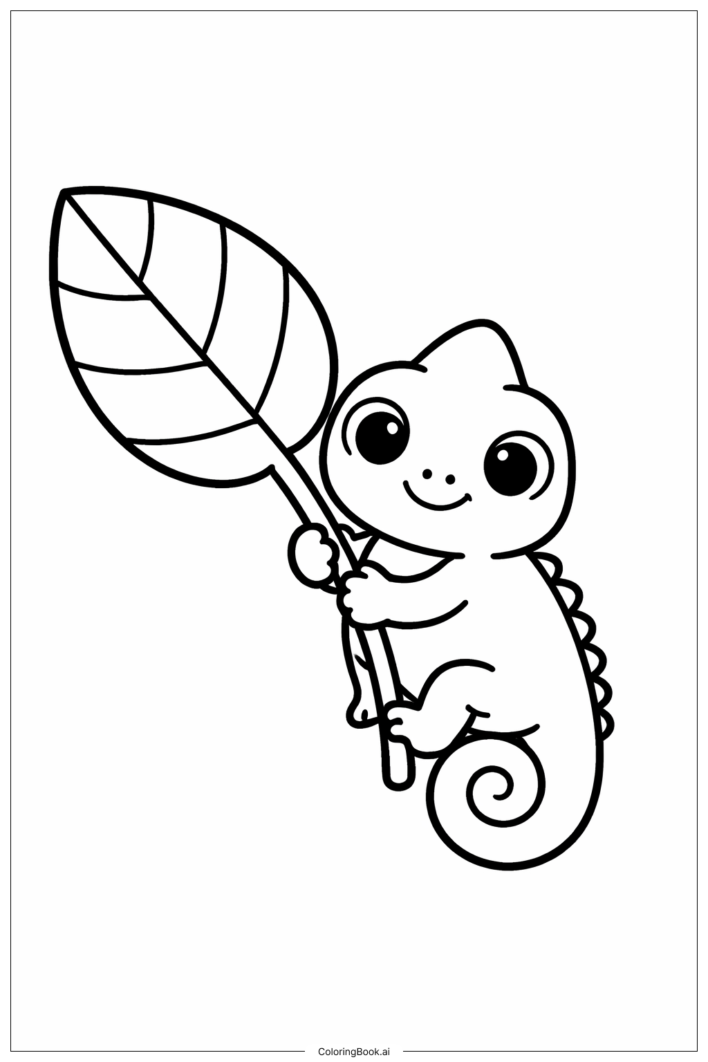 變色龍與葉子著色頁