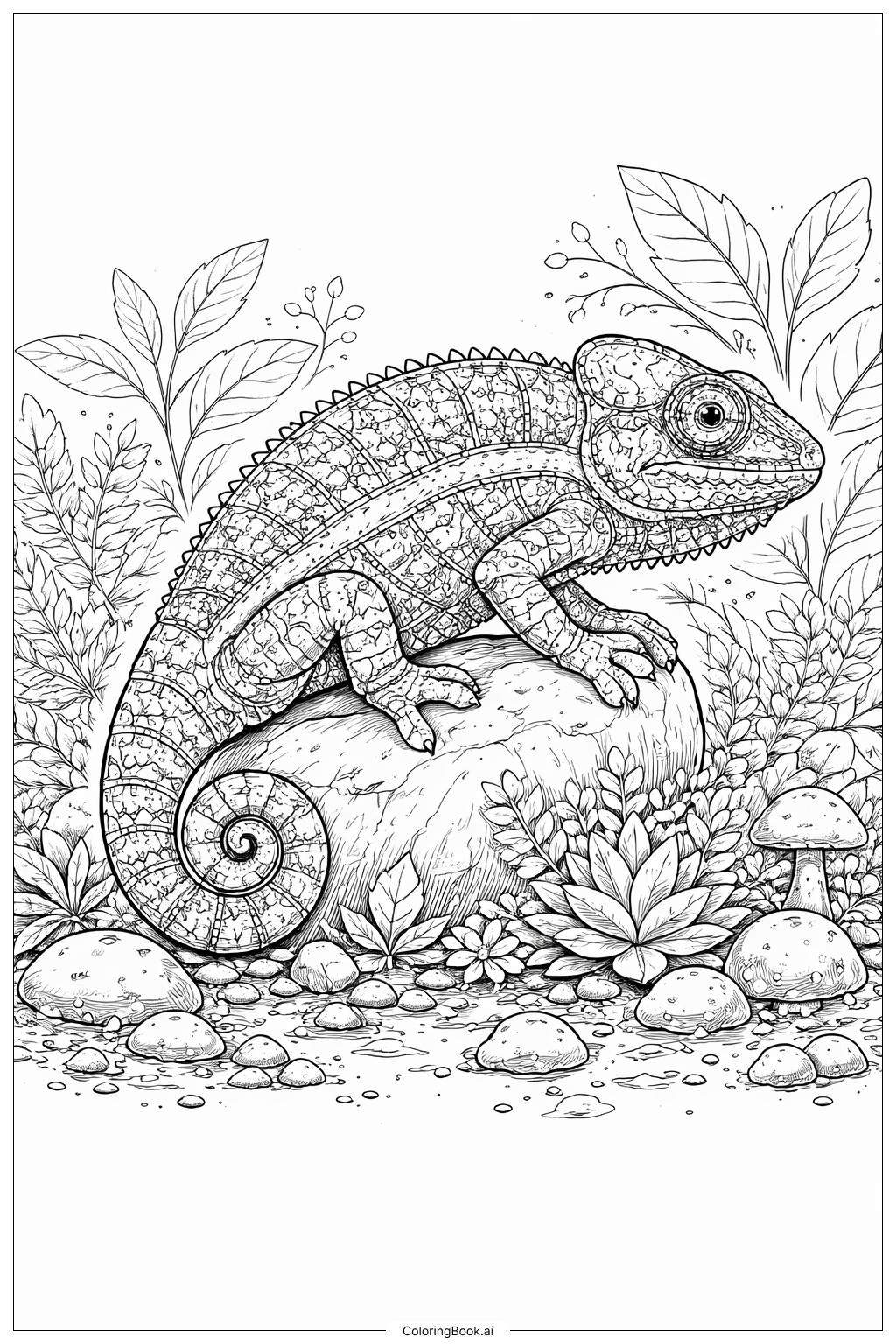 Chamäleon mit gemusteter Haut Ausmalseite 