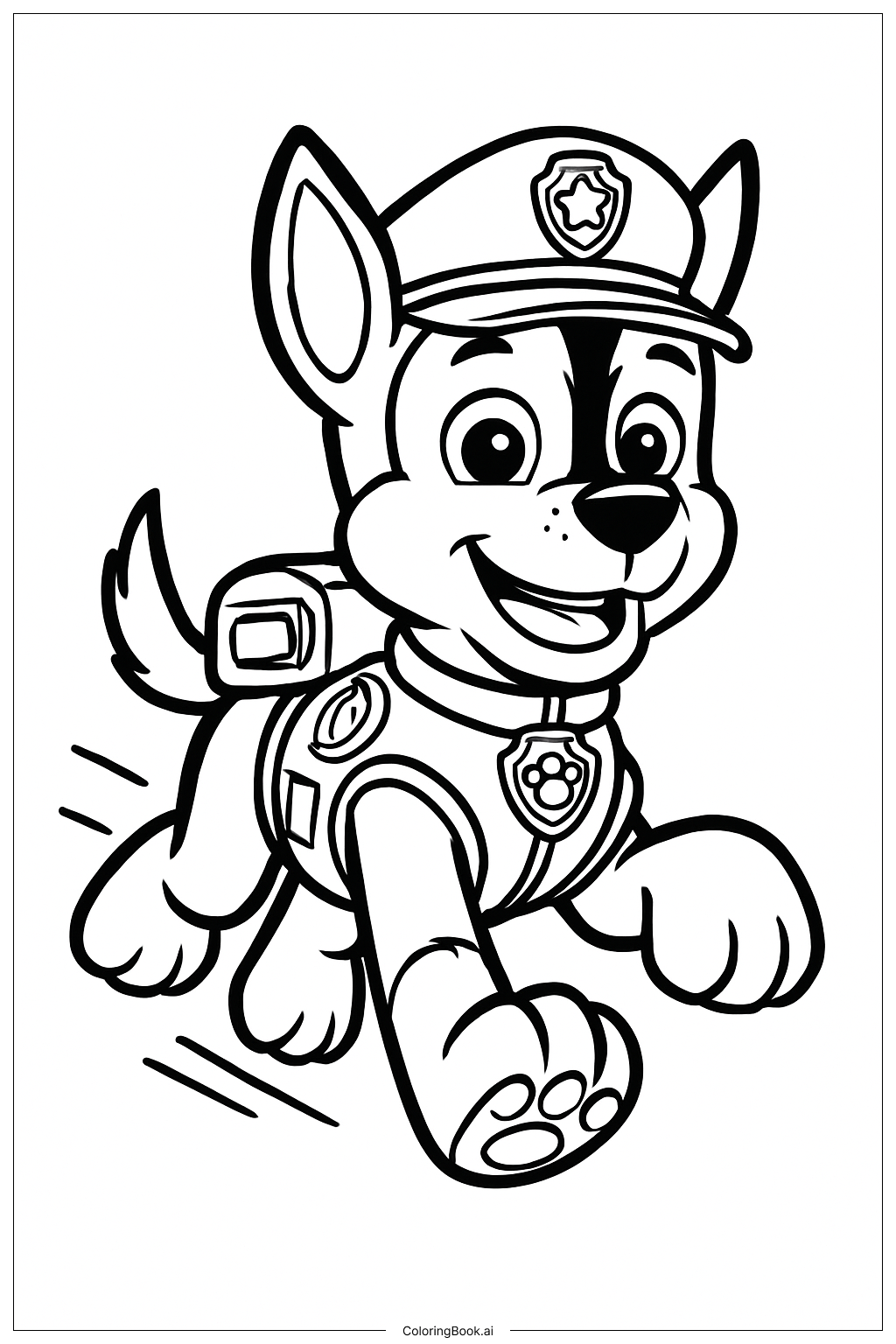  Trang tô màu Chase Paw Patrol Đang Chạy 