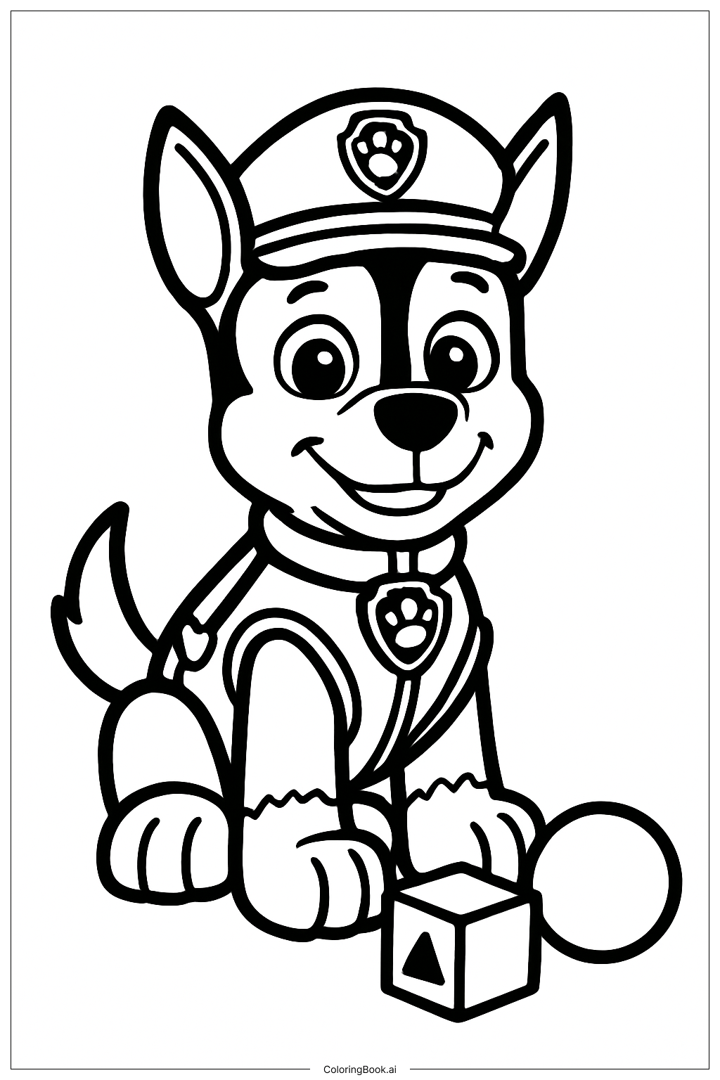 Chase Paw Patrol Ngồi Cùng Đồ Chơi