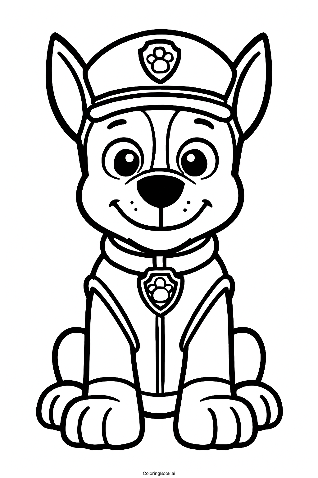  Trang tô màu Chase Paw Patrol Ngồi 