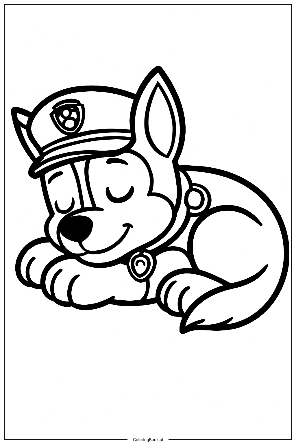  Trang tô màu Chase Paw Patrol Ngủ 