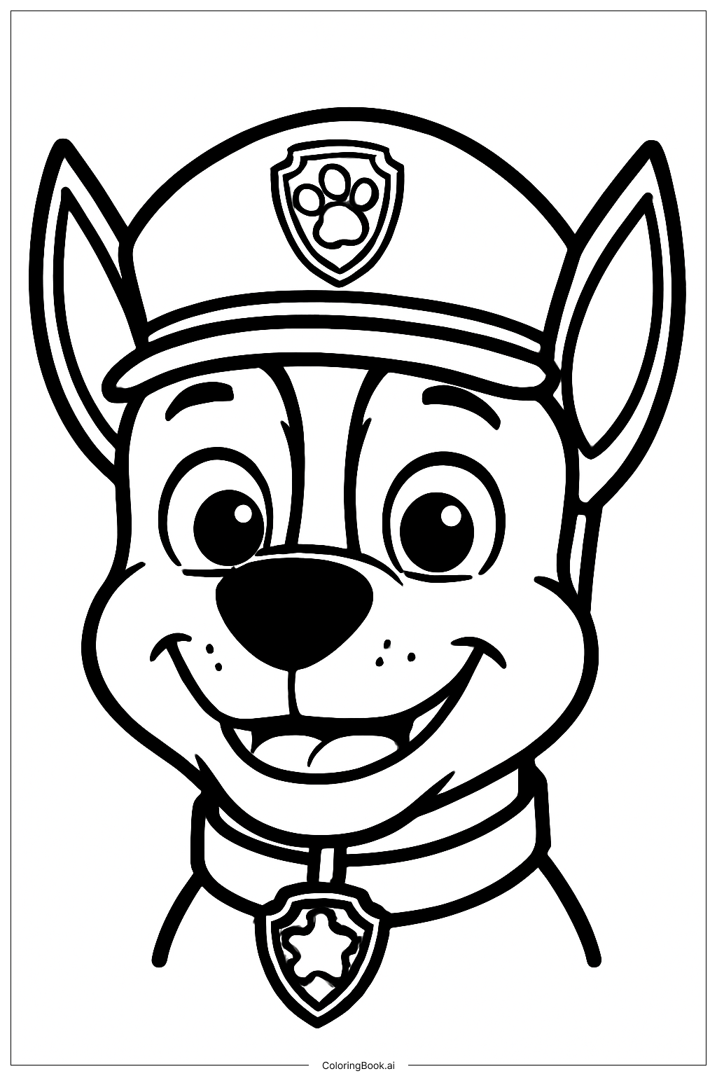  Trang tô màu Chase Paw Patrol Nụ Cười Thân Thiện 