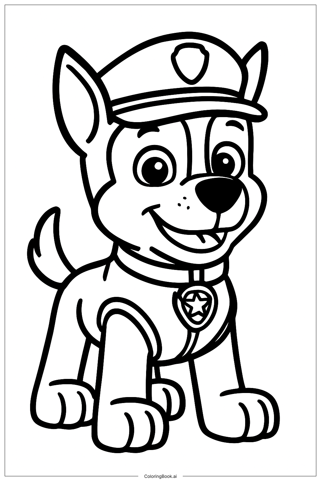  Trang tô màu Chase Paw Patrol Với Mũ 