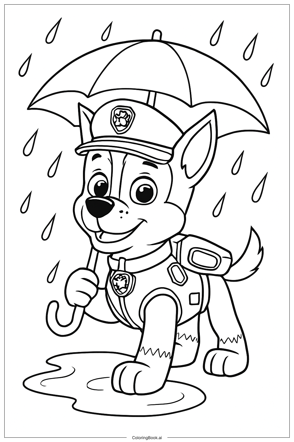  追逐汪汪隊 與 傘著色頁 