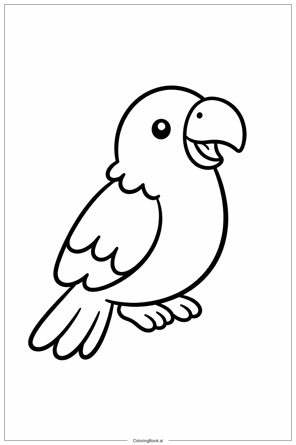  おしゃべりインコ『私を動物園に入れて』の塗り絵ページ 