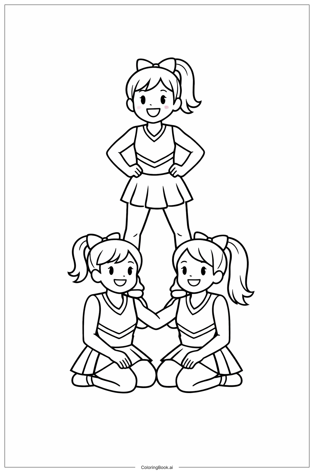 拉拉队金字塔基础填色页