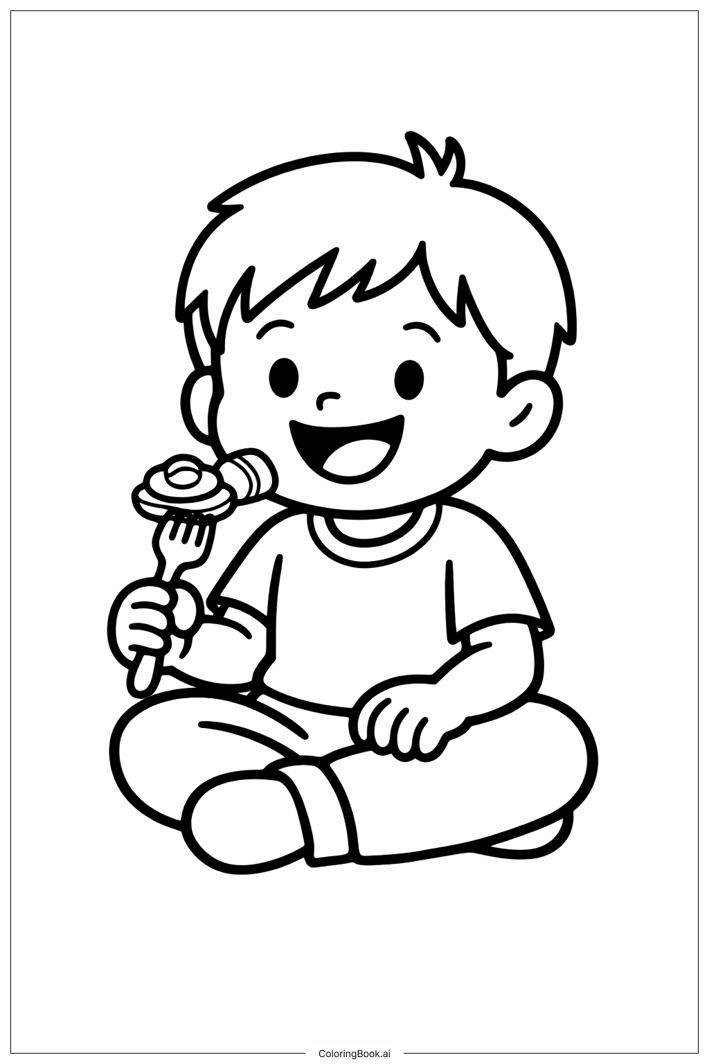 초록 계란과 햄을 먹는 아이 색칠공부 페이지