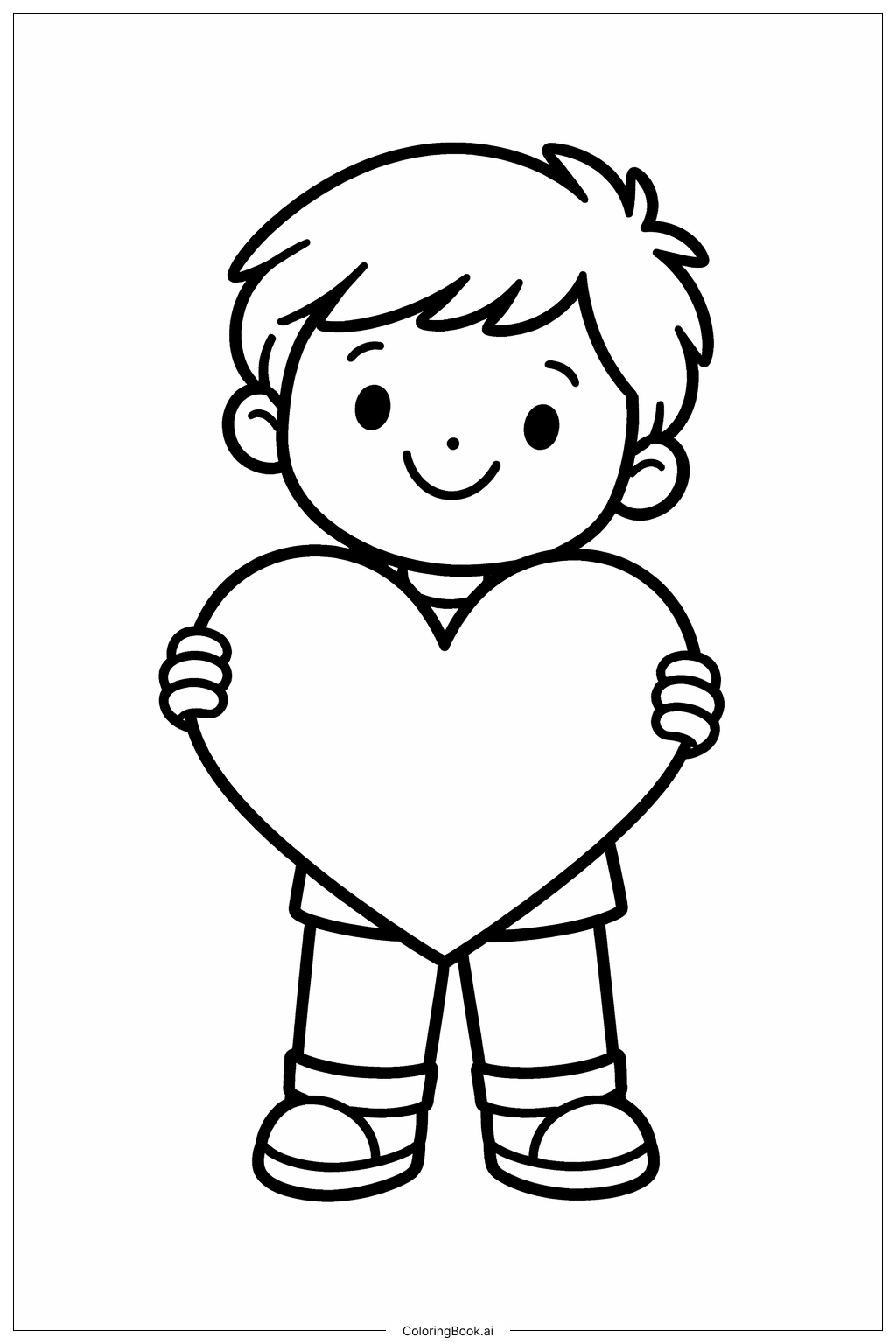  Page de coloriage Enfant tenant un cœur Mois de l'histoire des Noirs 