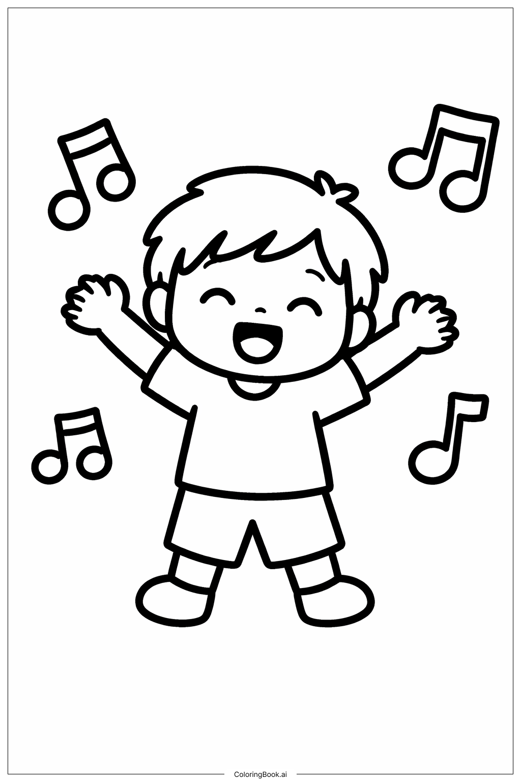  Page de coloriage Enfant avec des notes de musique Mois de l'histoire des Noirs 