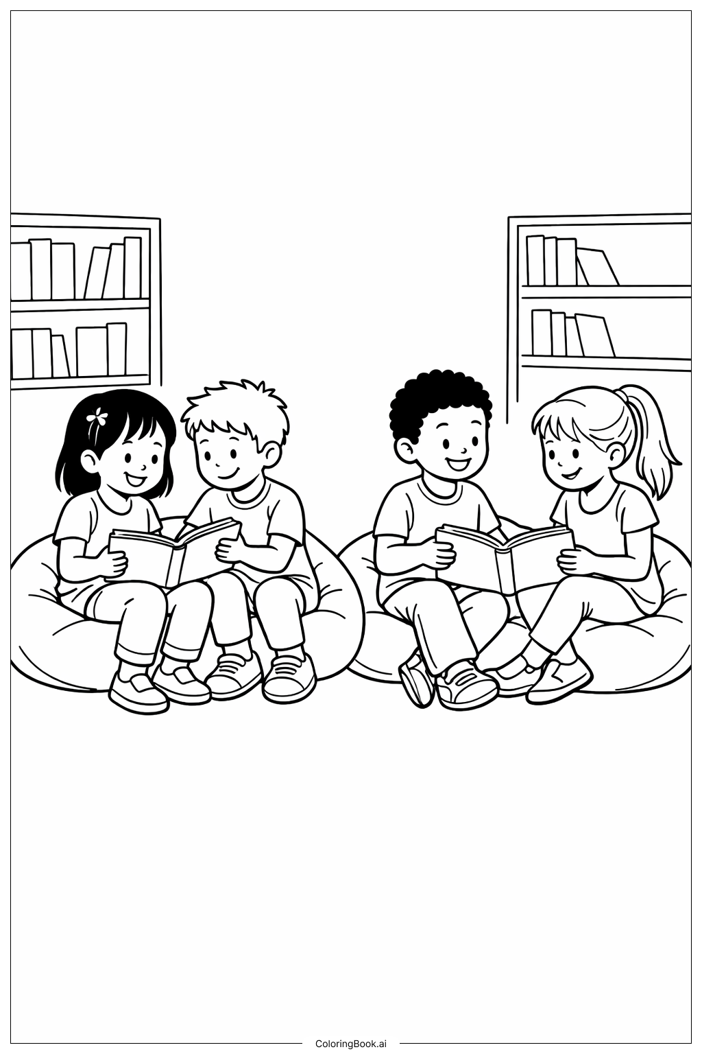 Enfants partageant des livres à la bibliothèque pendant le Mois de l'histoire des Noirs