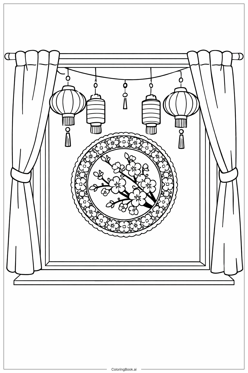  Trang tô màu Cửa Sổ Lễ Hội Tết Trung Quốc 2026 